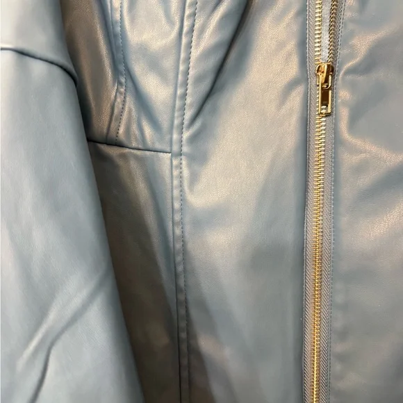 Monroe & Main Blue Leather Jacket - Picture 2 of 9